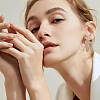 3 Pairs 3 Colors Alloy Dangle Stud Earrings fot Women EJEW-FI0002-61-7
