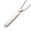 Rectangle with Word I Love You 304 Stainless Steel Pendant Necklace with Alloy Cable Chain for Women LS-NJEW-M192-01P-2