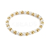 Ion Plating(IP) 304 Stainless Steel & Plastic Pearl Round Beaded Bracelets for Women BJEW-D046-01G-1