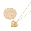 Ion Plating(IP) 304 Stainless Steel Textured Heart Pendant Cable Chain Necklaces for Women NJEW-P320-09G-5