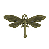Tibetan Style Alloy Dragonfly Pendant Rhinestone Settings TIBEP-922-AB-FF-2