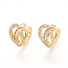 Brass Micro Pave Clear Cubic Zirconia Cuff Earrings KK-T074-34G-2