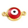 Golden Plated Brass Enamel Links Connectors KK-P197-01A-G03-1