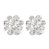 304 Stainless Steel Flower Stud Earrings EJEW-D281-18S-1