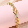 Clear Cubic Zirconia Oval Link Chains Bracelet BJEW-G773-04G-1