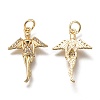 Brass Micro Pave Clear Cubic Zirconia Pendants ZIRC-I051-10-3