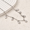 Brass Star Pendant Necklaces NJEW-B157-14P-2