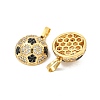 Rack Plating Brass Micro Pave Cubic Zirconia Pendants KK-P277-05G-2