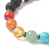 Chakra Theme Gemstone & Natural Lava Rock & Synthetic Hematite Beaded Stretch Bracelets for Women BJEW-JB09278-01-5