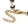 Enamel Oval with Evil Eye Link Chains Bracelet BJEW-P271-04G-4