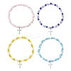 Adjustable Glass Beaded Charm Bracelets BJEW-JB13287-2