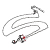Alloy Siam Rhinestone Dragon Sword Pendant Necklaces LS-NJEW-V005-03AS-2
