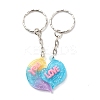 2Pcs Valentine's Day Couple Heart Charm Keychain KEYC-JKC00393-2