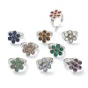 Adjustable Natural & Synthetic Gemstone Finger Rings RJEW-E166-07P-1