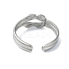 304 Stainless Steel Cuff Rings for Women RJEW-M019-61P-3