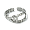 304 Stainless Steel Open Cuff Ring RJEW-L110-017P-2