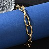 304 Stainless Steel Paperclip Chain Bracelets X-BJEW-F412-02G-4