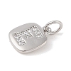 Rack Plating Brass Micro Pave CLear Cubic Zirconia Charms KK-E110-14P-E-2