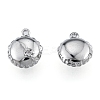 Brass Pave Clear Cubic Zirconia Charms KK-L207-017P-1