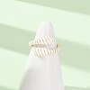 Brass Enamel Cuff Open Rings for Women RJEW-A098-01G-03-2