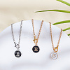 Flat Round with Letter Alloy Enamel Wine Glass Charms AJEW-AB00184-02-4