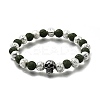 Halloween Electroplate Natural Lava Rock Bracelets BJEW-JB12332-02-2