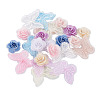24Pcs 12 Style 3D Rose Organgza Lace Embroidery & Butterfly Ornament Accessories DIY-BT0001-48-3