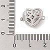 Brass Micro Pave Clear Cubic Zirconia Glass Box Clasps KK-S388-13P-3