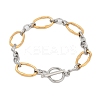 304 Stainless Steel Oval Link Bracelets for Men Women BJEW-Z108-03GP-2