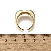 Brass Micro Pave Clear Cubic Zirconia Cuff Rings for Women RJEW-G347-12GP-5