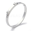 Arrow 304 Stainless Steel with Crystal Rhinestone Hinged Bangles BJEW-G700-03P-1