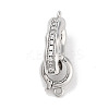 Brass Micro Pave CLear Cubic Zirconia Interlocking Clasps KK-C051-49P-1