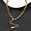 304 Stainless Steel Spring Gate Ring Pendant Rolo Chain Necklaces for Women NJEW-Z091-04G-2