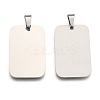 Tarnish Resistant Rectangle Tag Pendants LS-STAS-H061-04-1
