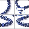 Adjustable Natural Lapis Lazuli Braided Bead Bracelets BJEW-F369-A15-5