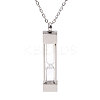 1Pc Glass Hourglass Rectangle Pet Memorial Keepsake Urn Ashes Pendant Necklaces NJEW-CA0001-27P-1