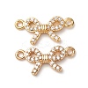 Brass Pave Clear Cubic Zirconia Connector Charms ZIRC-L105-12G-1