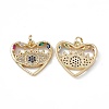 Brass Colorful Cubic Zirconia Pendants KK-E068-VA184-2-1
