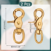   2Pcs Brass Swivel Snap Hook Clasps FIND-PH0018-33-2