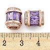 Rack Plating Brass Micro Pave Cubic Zirconia European Beads LS-KK-F089-31RG-04-3