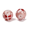 Christmas Theme Baking Paint Glass Beads LAMP-I028-08D-2