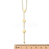 304 Stainless Steel Heart Link Double Layer Chain Y Necklaces for Women LS-NJEW-C088-03G-3