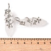 Natural Quartz Crystal Double Terminal Pointed Pendants G-C144-03P-05-3