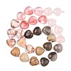 Gradient Color Cherry Quartz Glass & Natural Rose Quartz & Red Netstone & Picture Jasper & Petrified Wood Beads Strands G-B185-A10-4