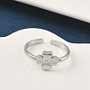 304 Stainless Steel Open Cuff Rings for Women RJEW-A079-12A-P-3