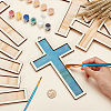 Wooden Double Layer Cross Wall Pendant Decorations HJEW-WH0036-75-3