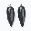 Natural Obsidian Pointed Pendants G-F705-01B-P-2
