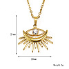 Retro Stainless Steel Clear Cubic Zirconia Eye Pendant Cable Chain Necklaces for Women MU9051-4-1