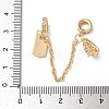 Brass Micro Pave Clear Cubic Zirconia Cable Chain European Beads KK-G531-07C-G-3