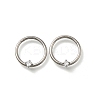 304 Stainless Steel Clear Cubic Zirconia Rhombus Hoop Nose Rings AJEW-D306-12P-1